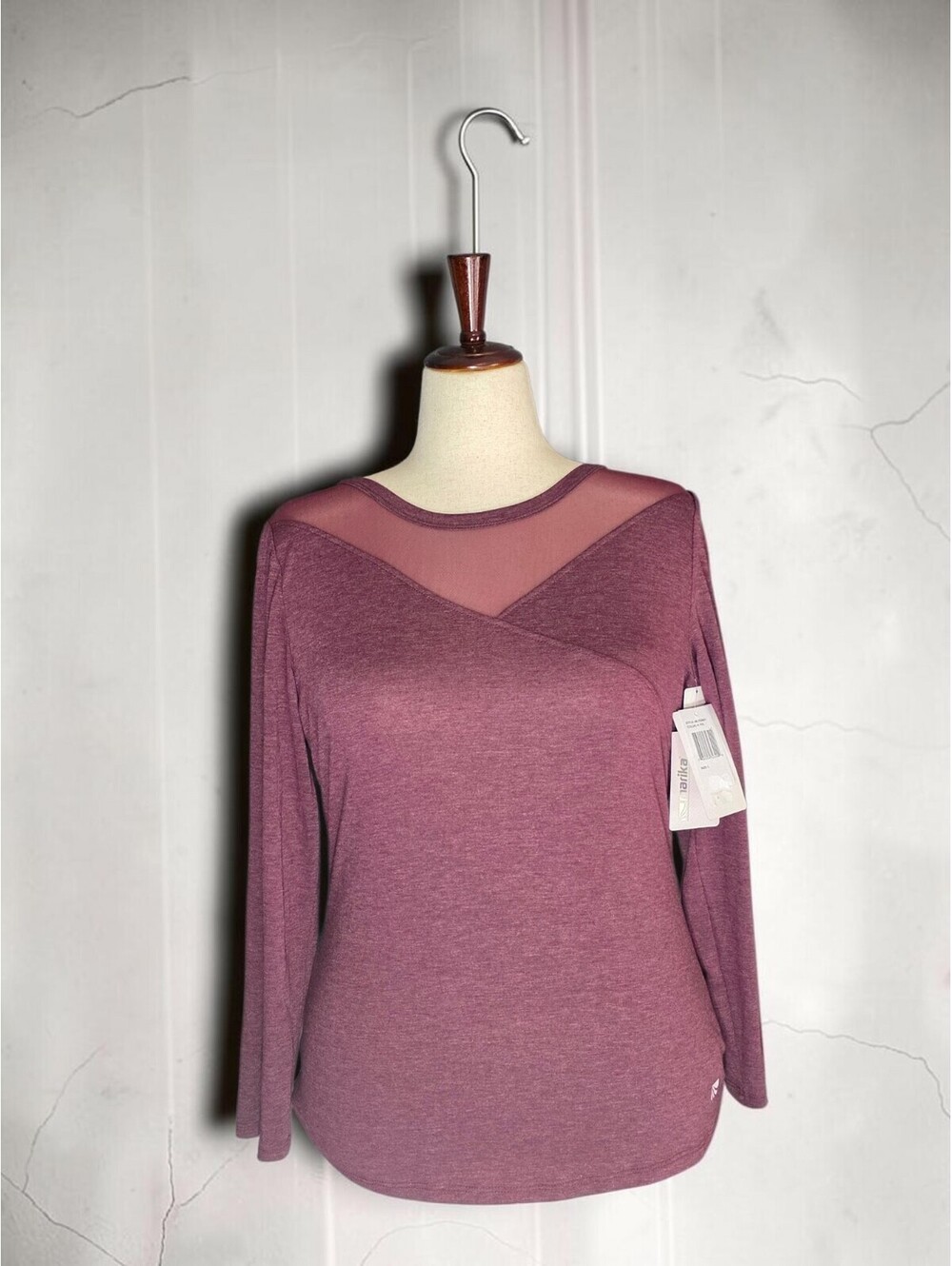 Marika Heather Fig Purple Ventilated Long Sleeve Top, Size L
